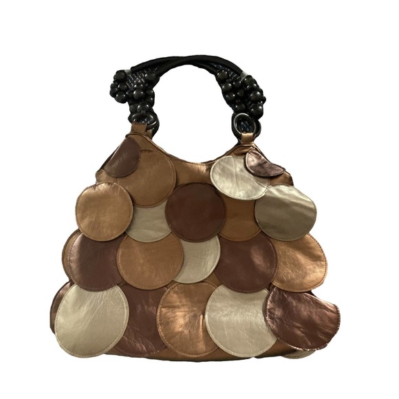Bueno Handbags - Bueno brown gold circle purse y2k hippie boho fun flirty